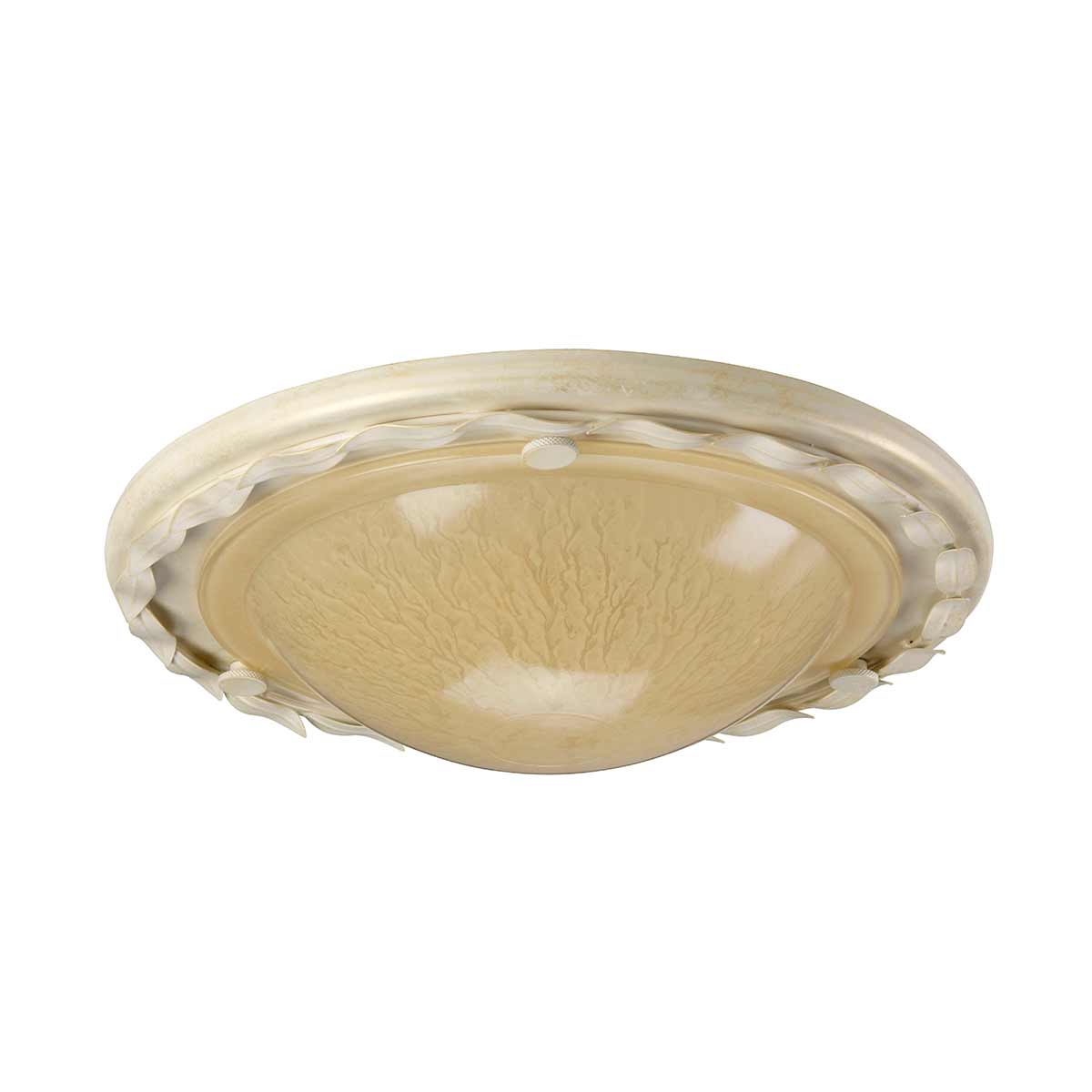 Olivia 1 Light Flush - Black & Gold Patina/ Ivory & Gold Patina E27