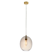 Bistro Satin Brass & Champagne Lustre Glass 1Lt LED Pendant - Various Styles