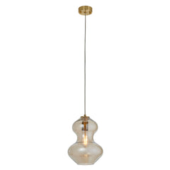 Bistro Satin Brass & Champagne Lustre Glass 1Lt LED Pendant - Various Styles