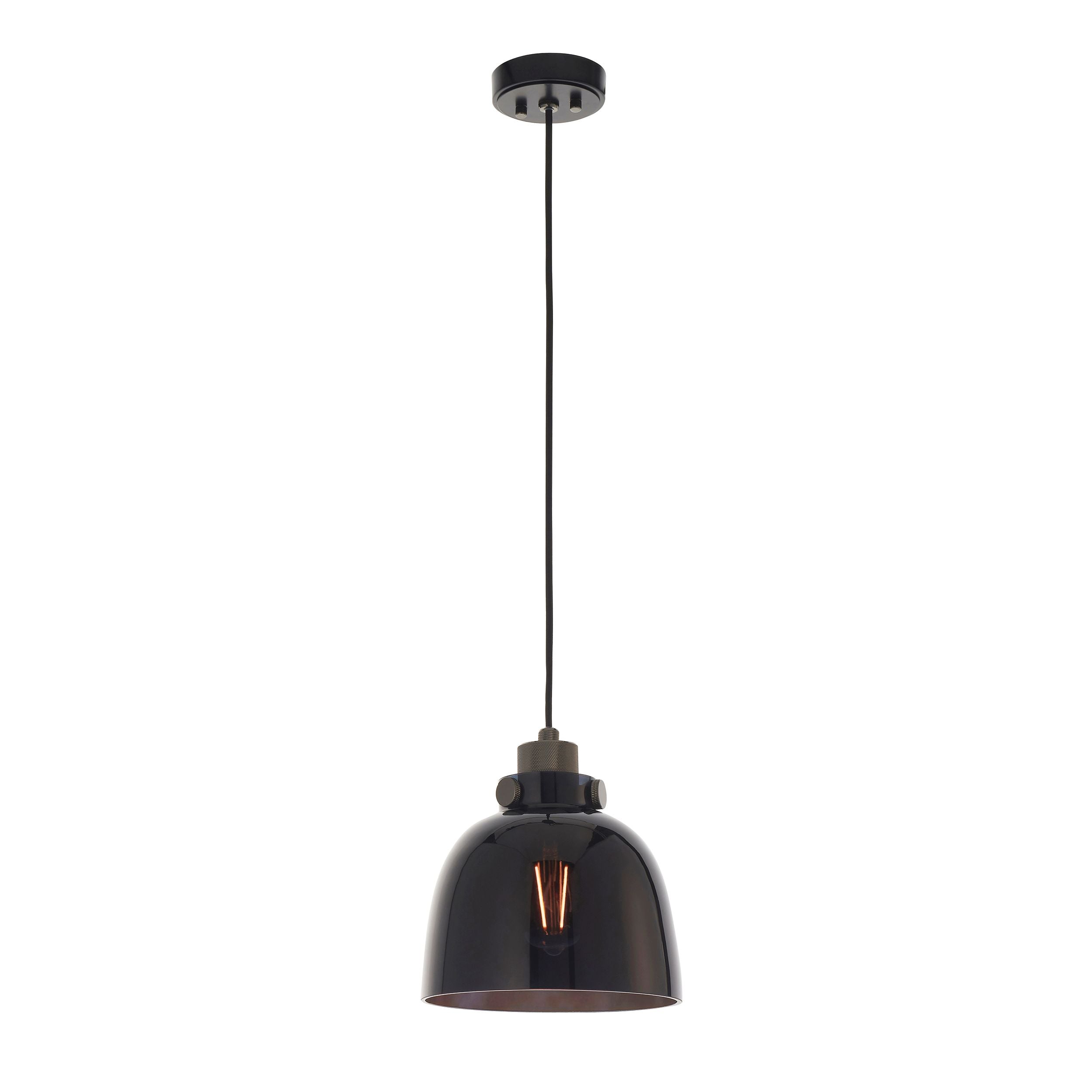 Lawson Tinted Glass & Black Chrome 1Lt Pendant - Various Styles