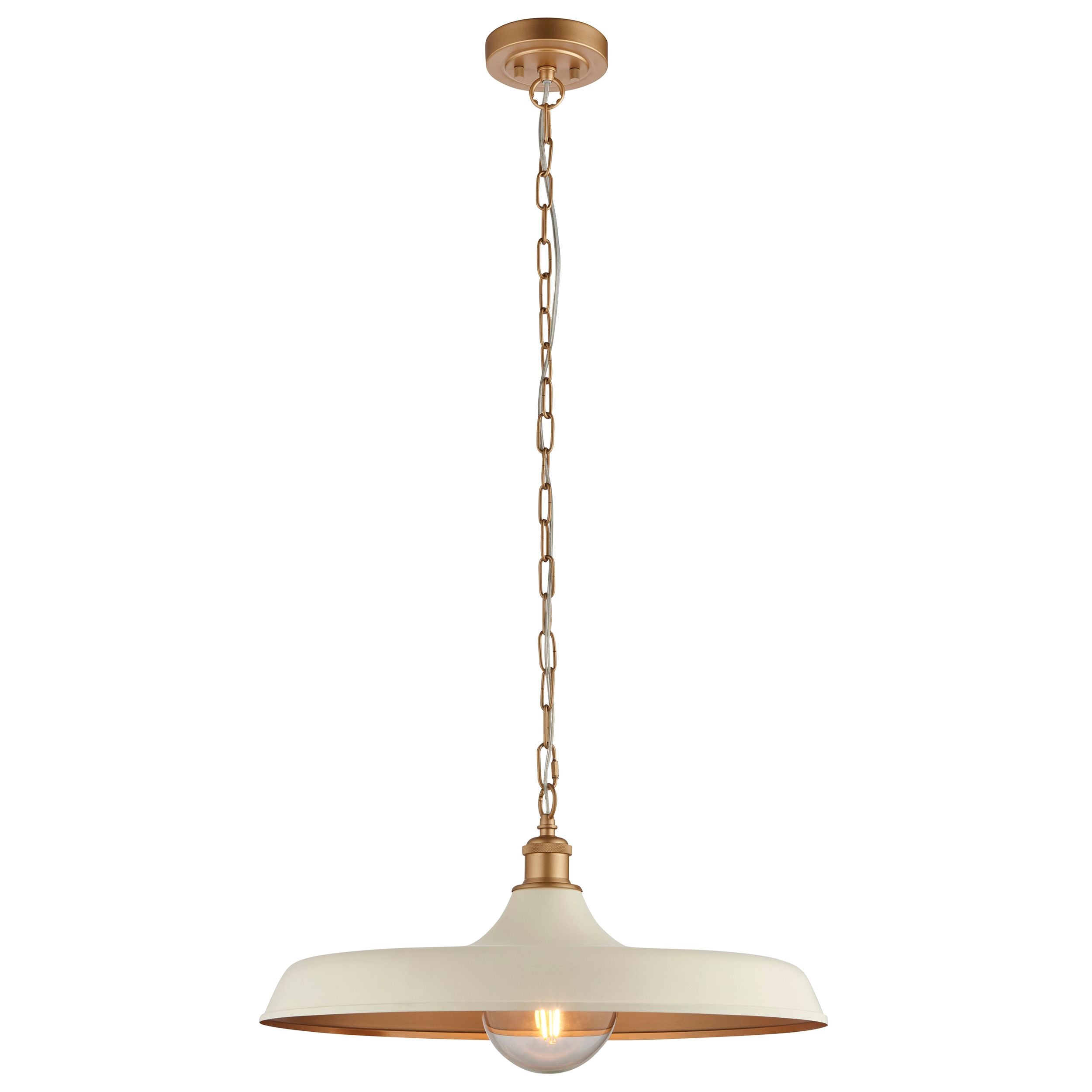 Vita Black/White & Satin Gold 1Lt Pendant - Various Colors