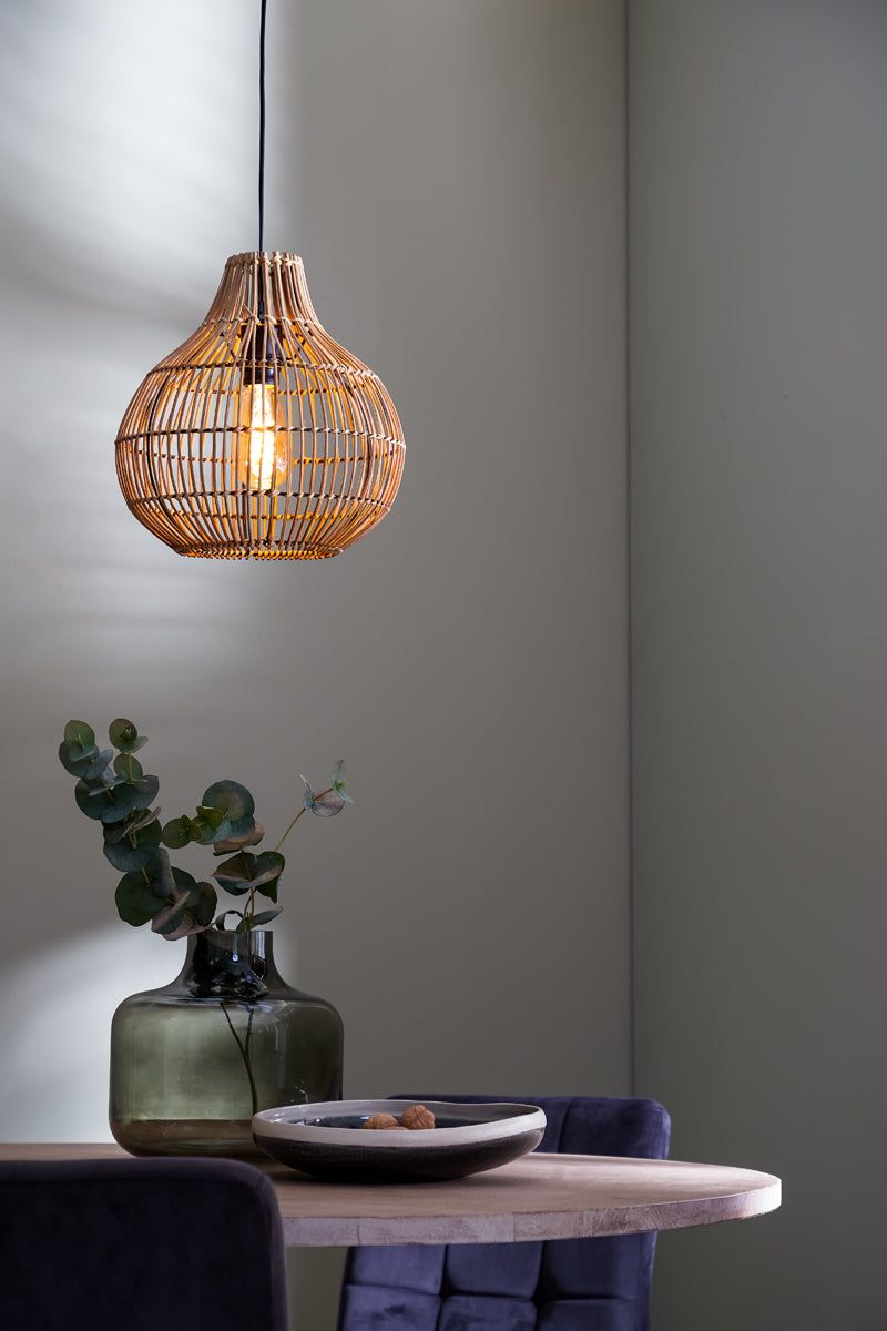 Hanging lamp Ø30x31,5 cm PACINO rattan dark brown