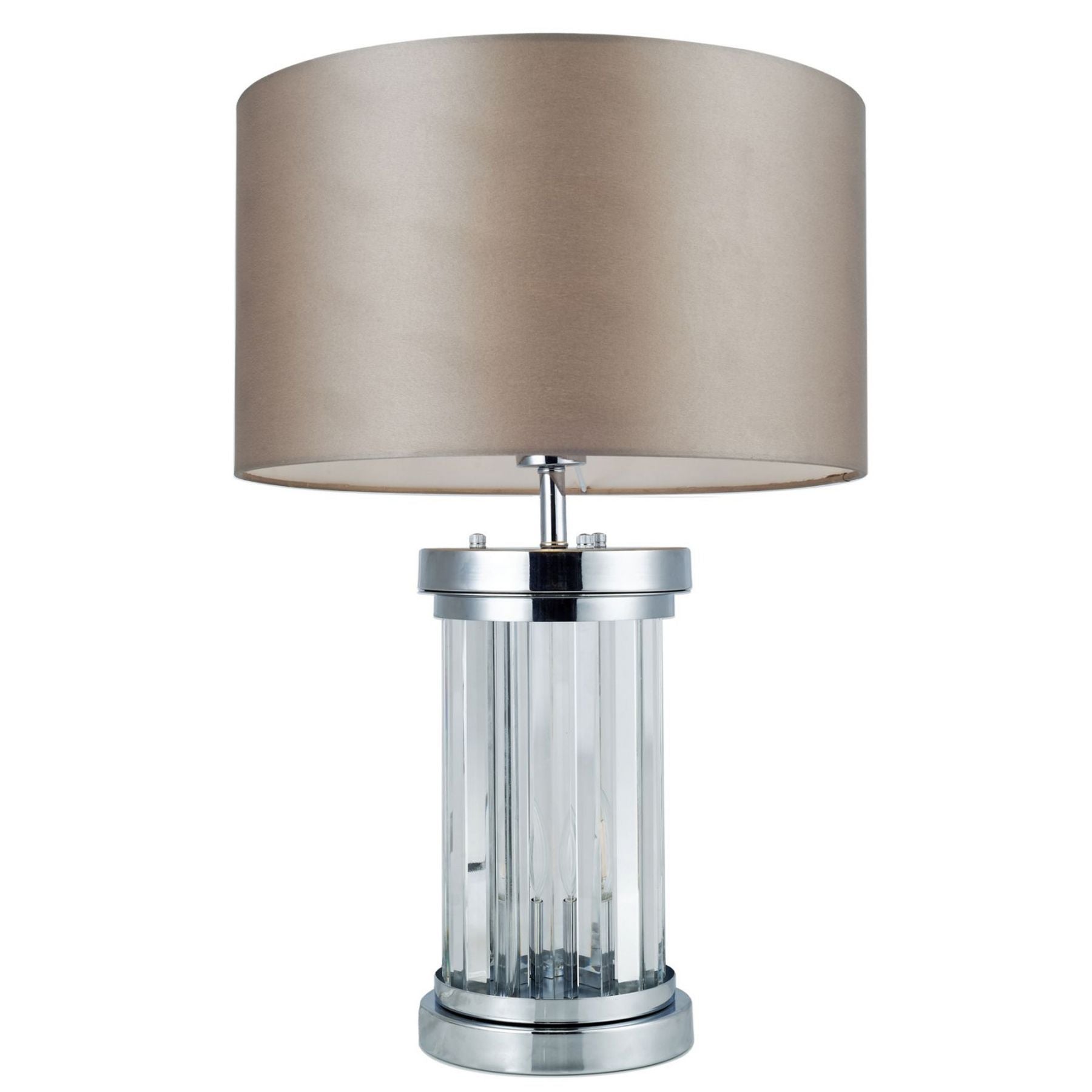 Pandora 2 Light Crystal Table Lamp Antique Brass / Chrome / Satin Chrome