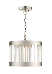 Pandora 1 Light Crystal Pendant Satin Chrome