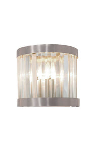Pandora 1 Light Crystal Wall Light Satin Chrome - Cusack Lighting