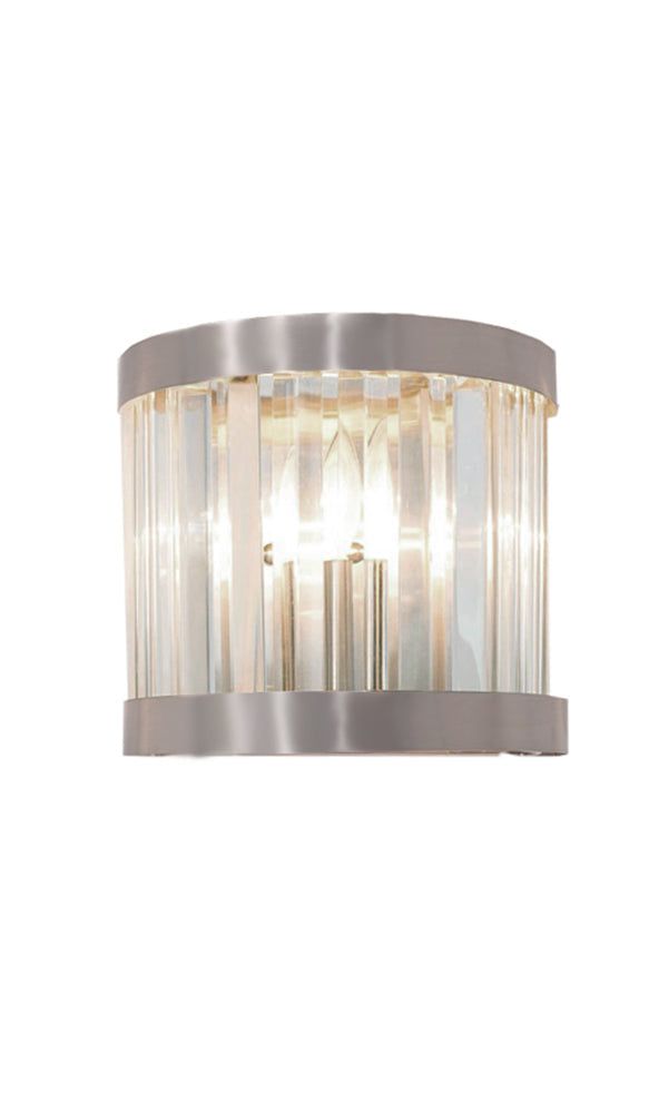 Pandora 1 Light Crystal Wall Light Satin Chrome - Cusack Lighting