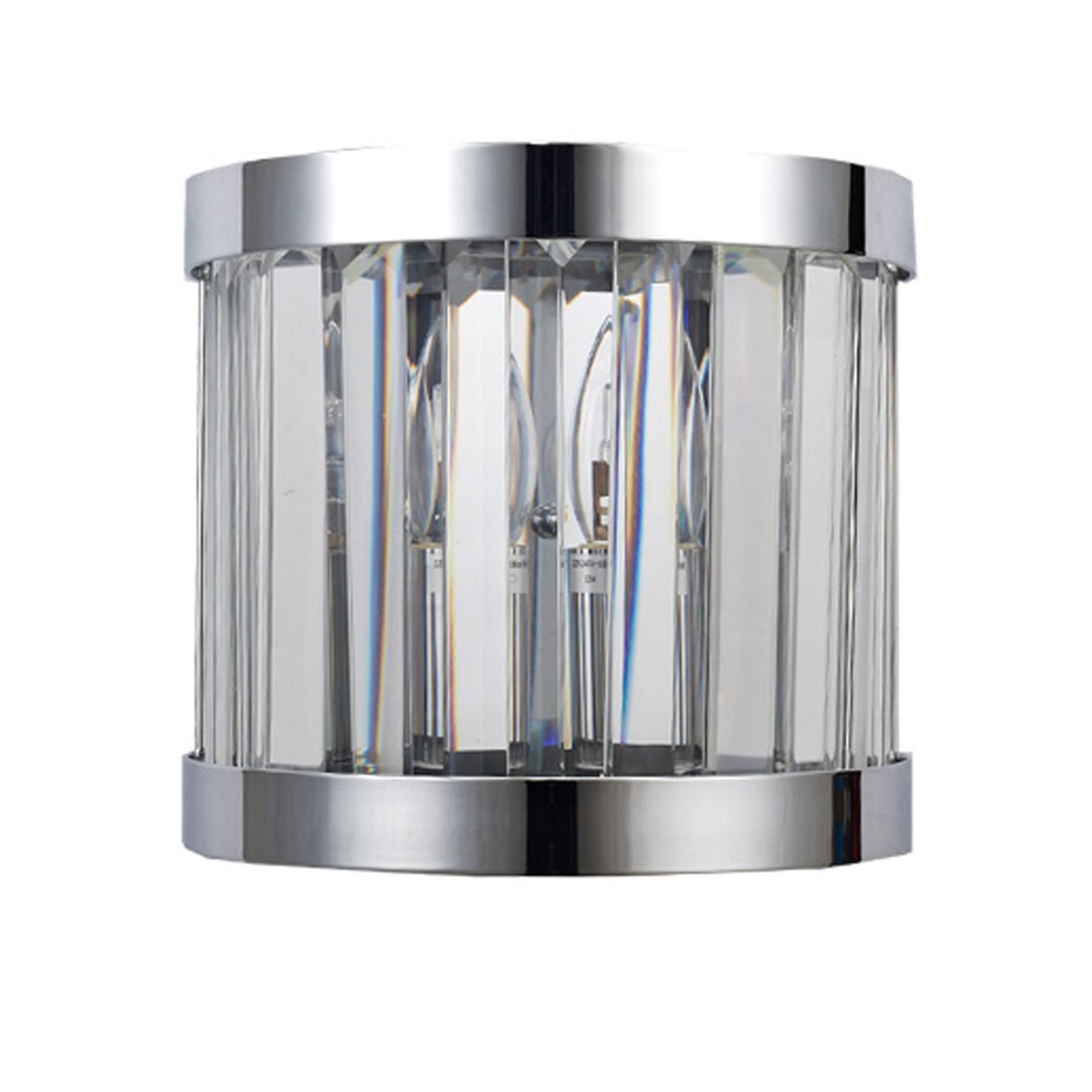 Pandora 1 Light Crystal Wall Light Satin Chrome/Polished Chrome/Antique Brass