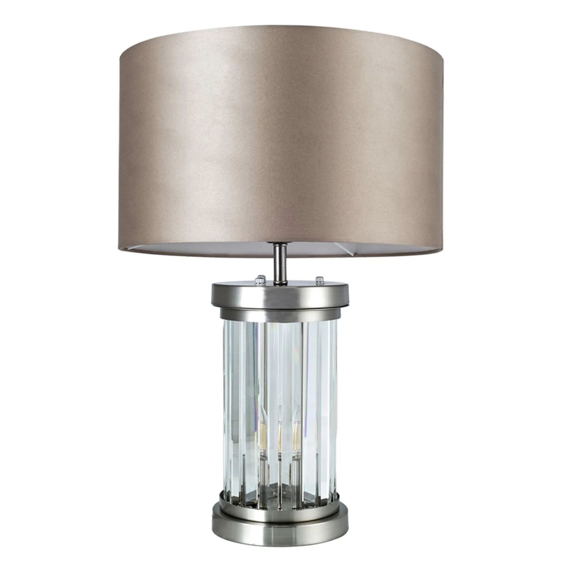 Pandora 2 Light Crystal Table Lamp Antique Brass / Chrome / Satin Chrome