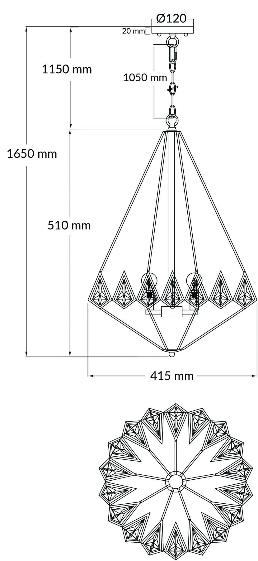 Paragon Crystal Pendant 1 & 3 Light Polished Chrome