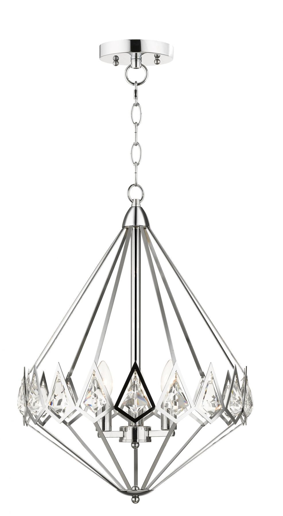 Paragon Crystal Pendant 1 & 3 Light Polished Chrome