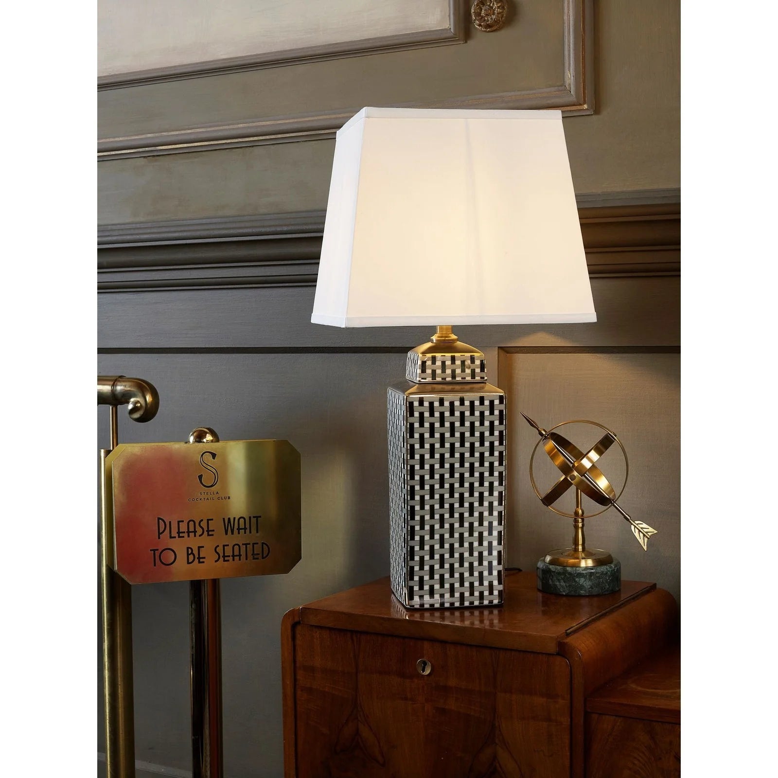 Paris Lamp - Geometric Black & Gold Finish