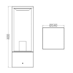 Parker IP44 Black Bollard Light - Small and Large