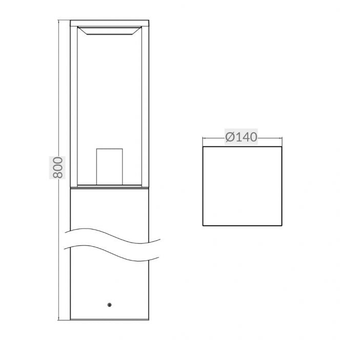 Parker IP44 Black Bollard Light - Small and Large