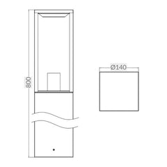 Parker IP44 Black Bollard Light - Small and Large