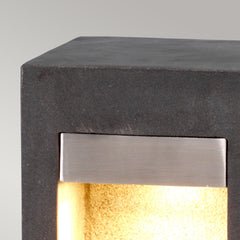 Parkstone LED Small Bollard – Basalt Stone & Steel Finish