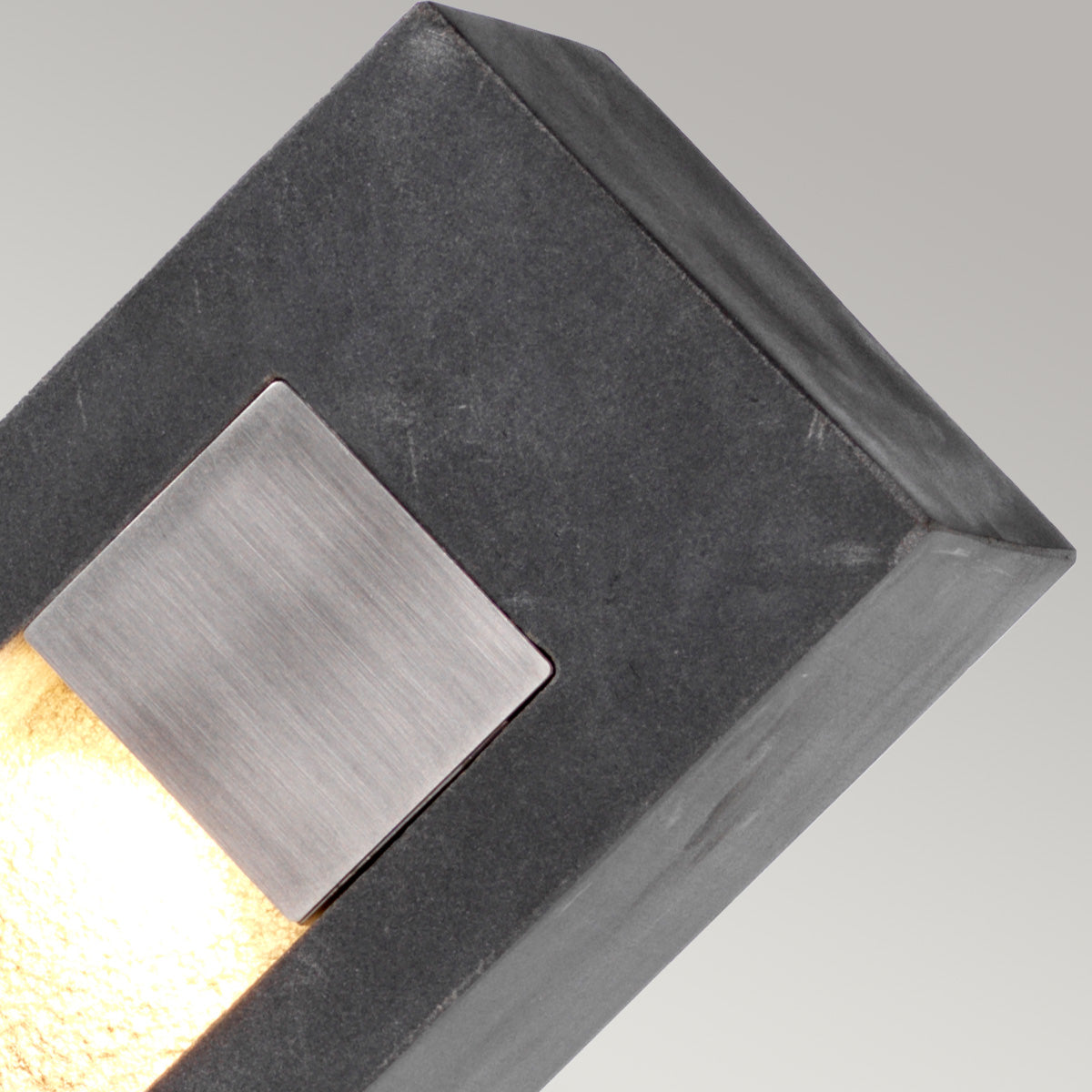 Parkstone LED Large Bollard – Basalt Stone & Steel Finish
