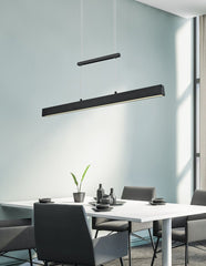 PAROS Linear LED Pendant - Black matt/Brushed Aluminium Finish, IP20