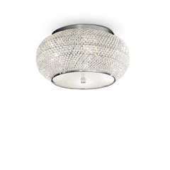 Pasha Flush Crystal Light - Chrome/Gold Finish - Cusack Lighting