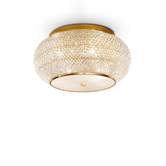 Pasha Flush Crystal Light - Chrome/Gold Finish - Cusack Lighting