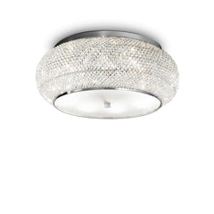 Pasha Flush Crystal Light - Chrome/Gold Finish - Cusack Lighting