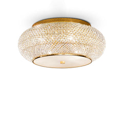 Pasha Flush Crystal Light - Chrome/Gold Finish - Cusack Lighting