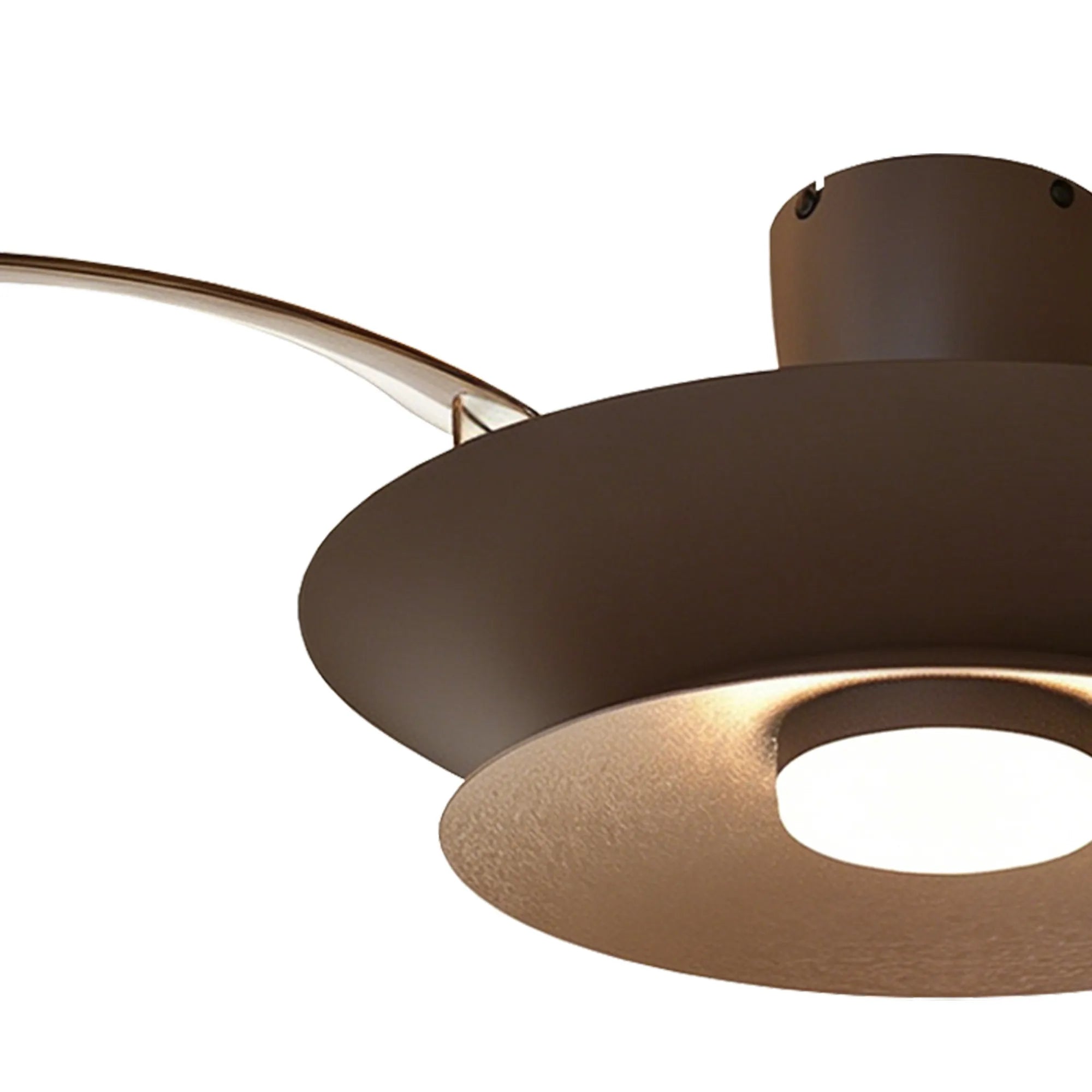 Patagonia 52cm LED Dimmable Ceiling Light With Built-In 30W DC Fan Remote Control- Coffee/ White Finishes