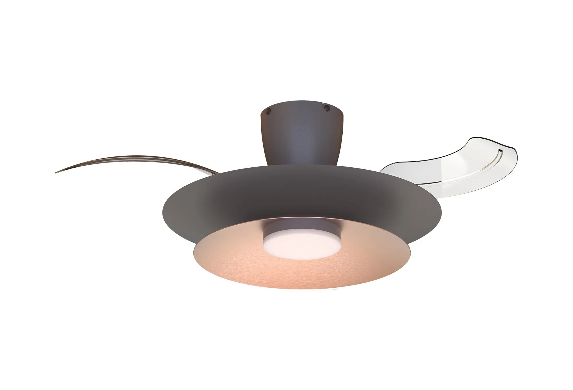 Patagonia 52cm LED Dimmable Ceiling Light With Built-In 30W DC Fan Remote Control- Coffee/ White Finishes