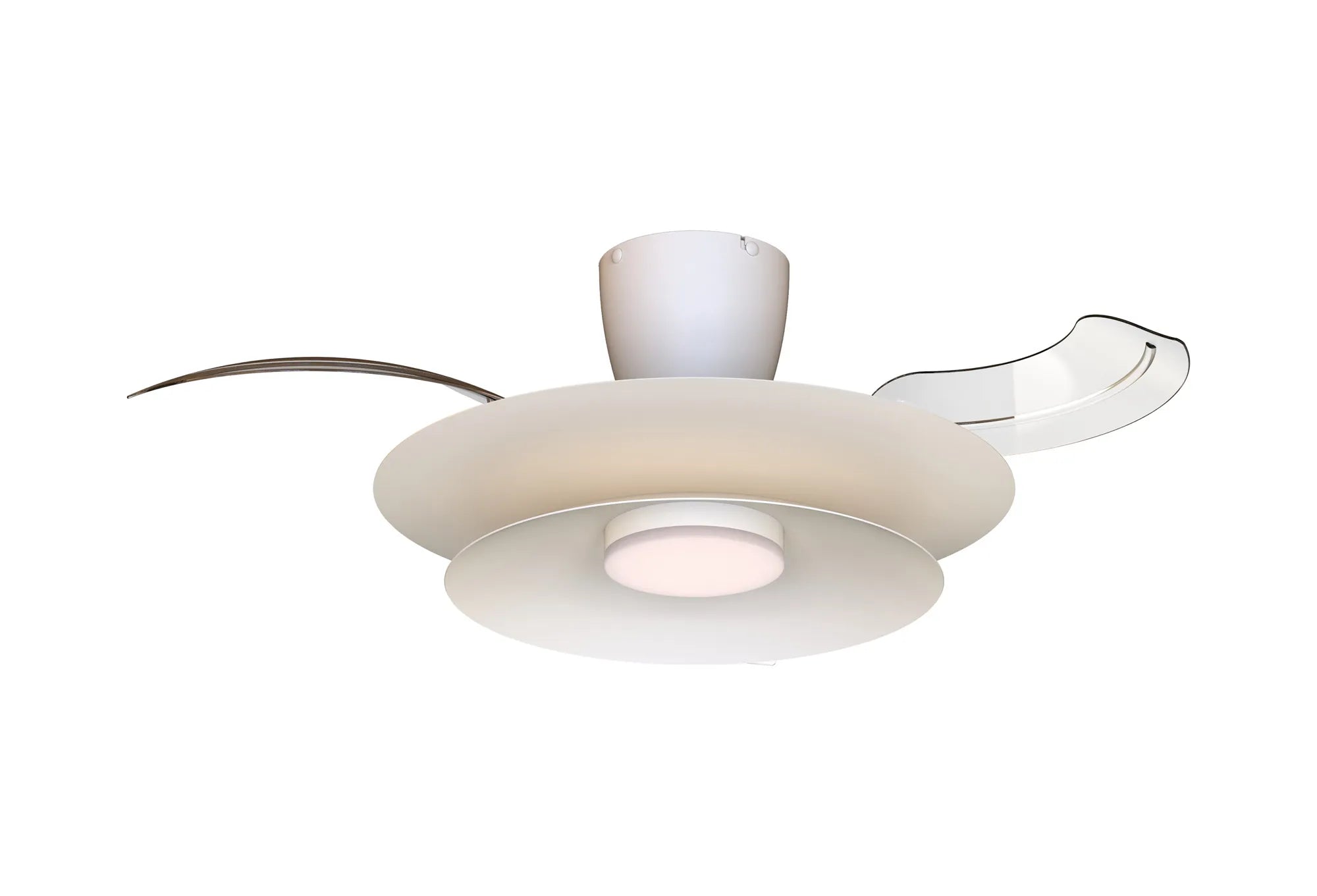 Patagonia 52cm LED Dimmable Ceiling Light With Built-In 30W DC Fan Remote Control- Coffee/ White Finishes