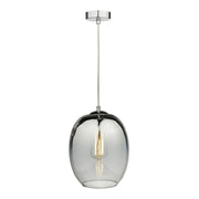 Dar Patrice 1 Light Pendant Silver Glass - Cusack Lighting