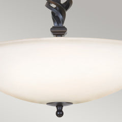 Pembroke 3 Light Semi-Flush - Black/ Black & Gold E14