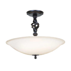 Pembroke 3 Light Semi-Flush - Black/ Black & Gold E14