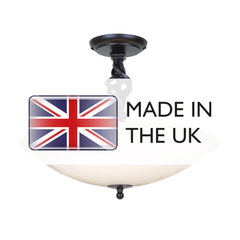 Pembroke 3 Light Semi-Flush - Black/ Black & Gold E14