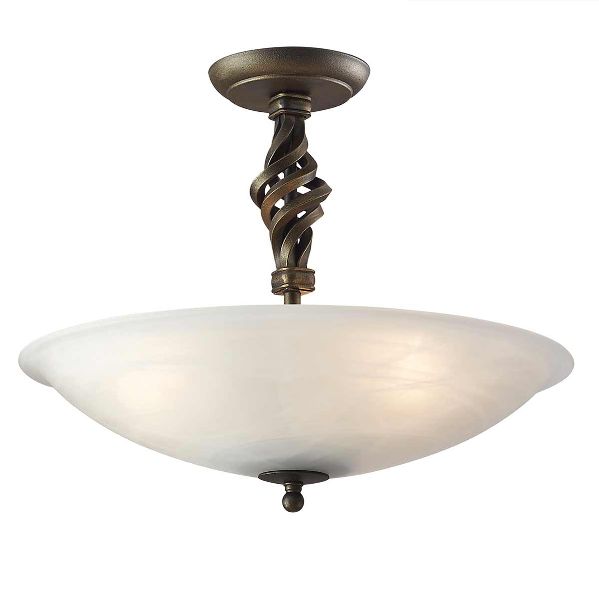 Pembroke 3 Light Semi-Flush - Black/ Black & Gold E14
