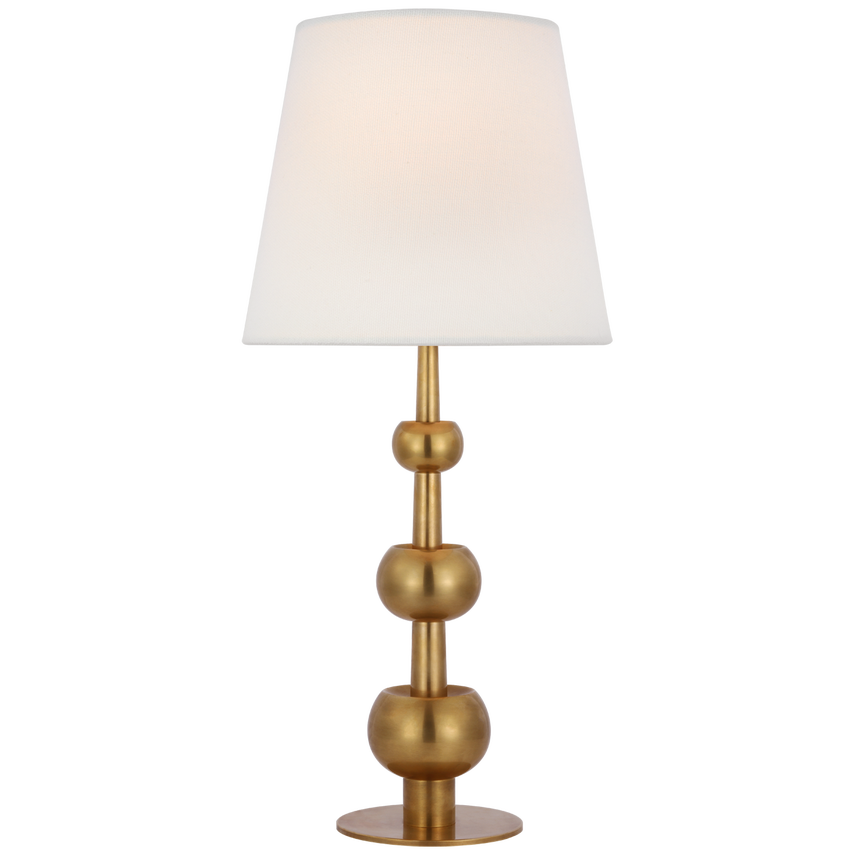 Comtesse Triple Table Lamp- Polished Nickel/ Antique Brass