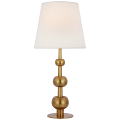 Comtesse Triple Table Lamp- Polished Nickel/ Antique Brass