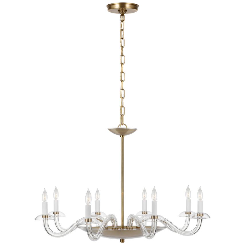 Brigitte Large Chandelier- Antique Brass/ Polished Nickel