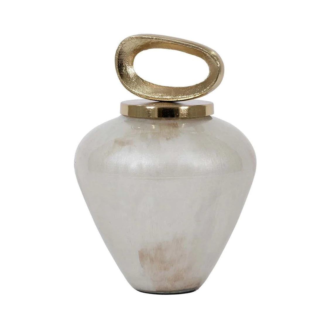 Pearl Small Jar - Off White Finish