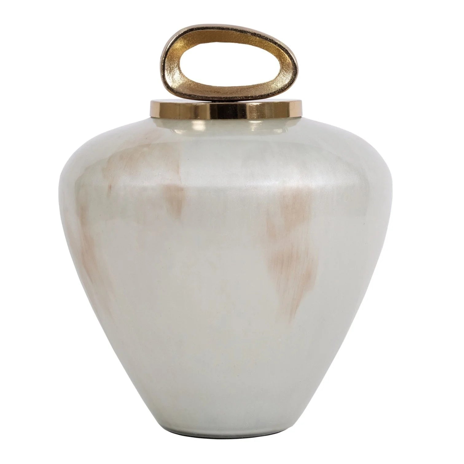 Pearl Large Jar - Off White Finish