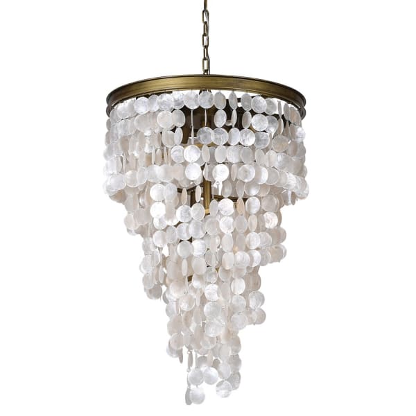Pearl Handmade Shells Spiral Chandelier