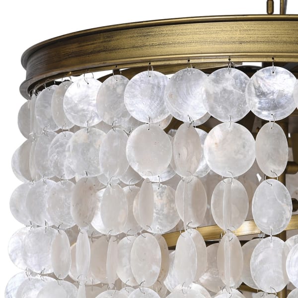 Pearl Handmade Shells Spiral Chandelier