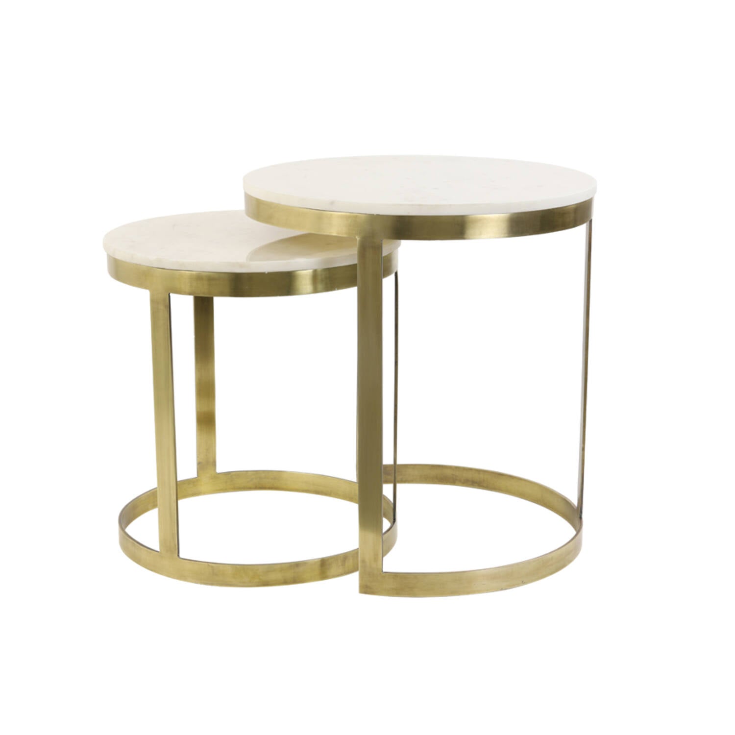 Perlato Side table marble White + Anitque Bronze 