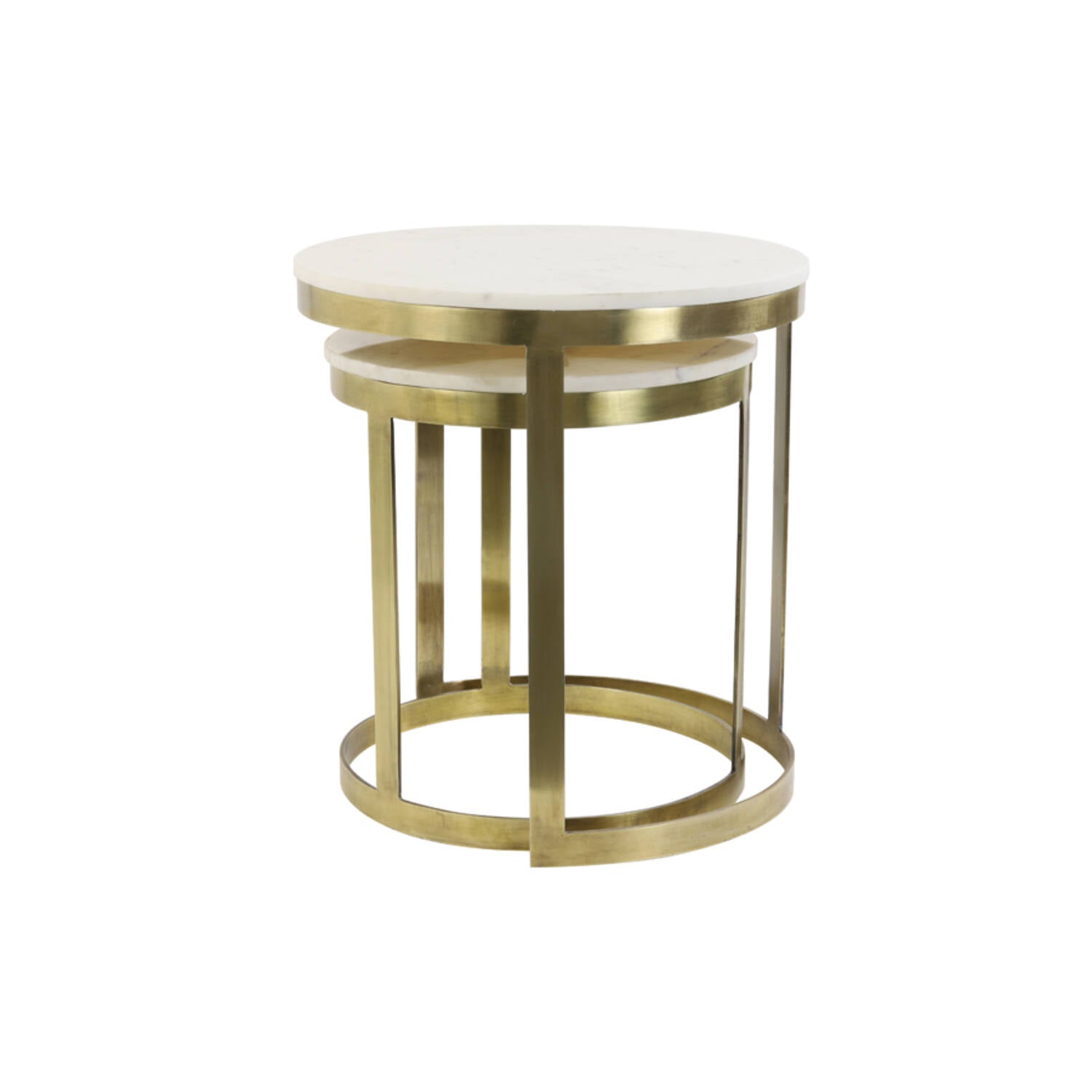 Perlato Side table marble White + Anitque Bronze 