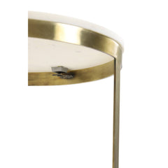 Perlato Side table marble White + Anitque Bronze 