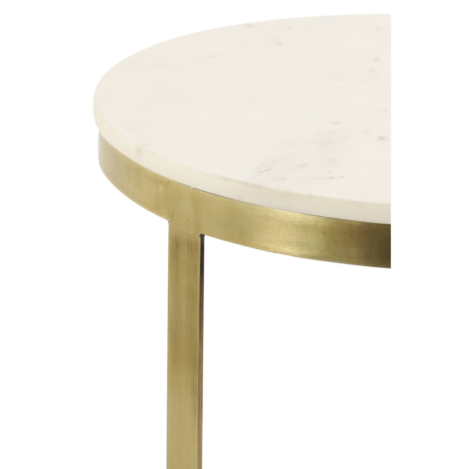 Perlato Side table marble White + Anitque Bronze 