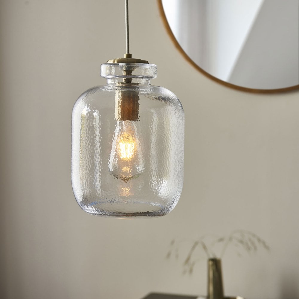 Perry 1Lt Clear Glass Bottle Pendant