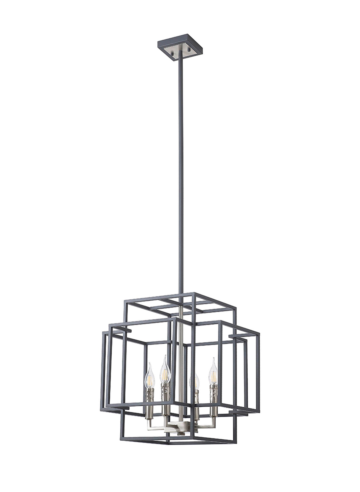 Pesaro Centre Ceiling Light, 4/8 x E14, Anthracite & Satin Nickel/Black & Gold