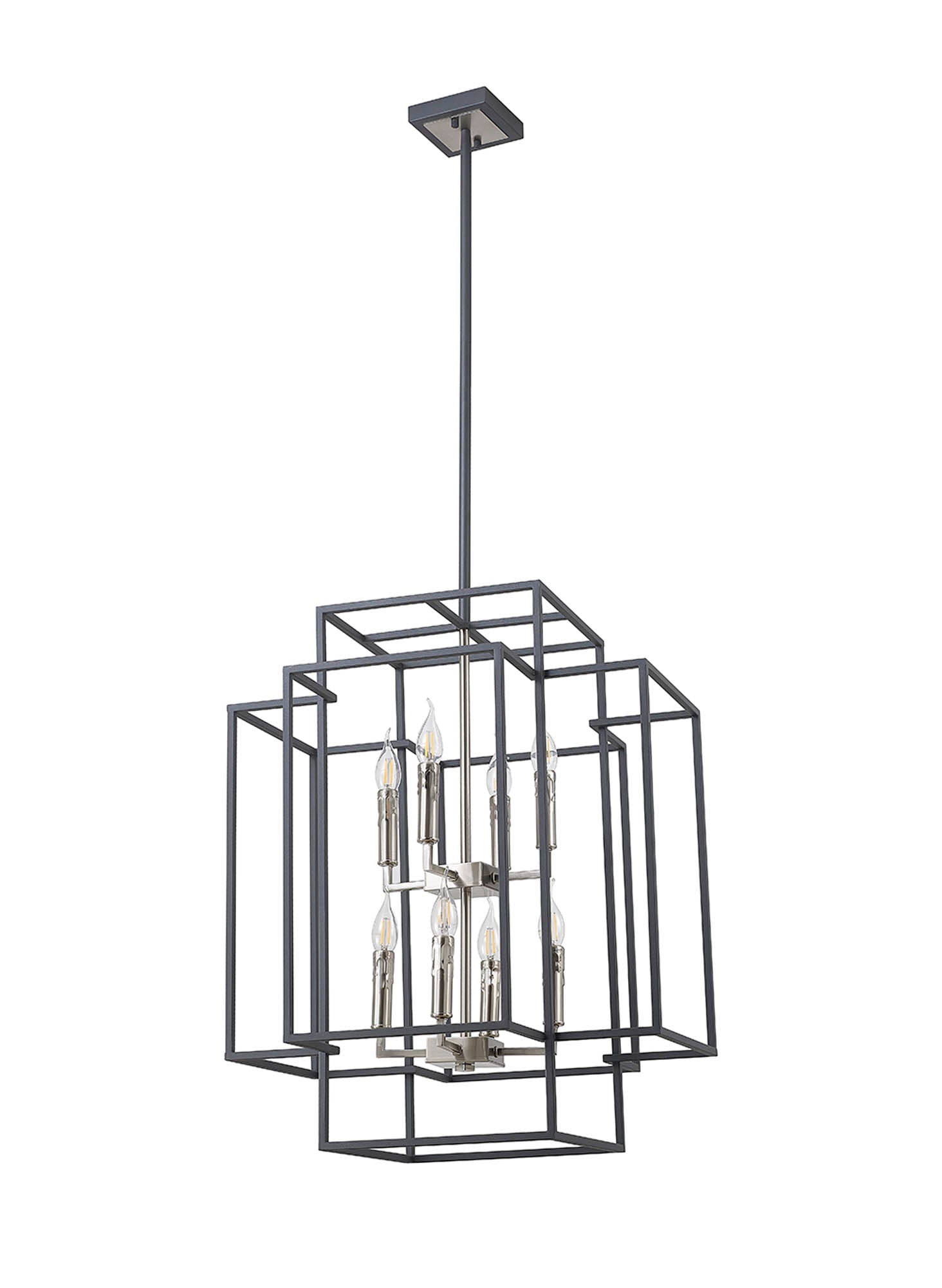 Pesaro Centre Ceiling Light, 4/8 x E14, Anthracite & Satin Nickel/Black & Gold