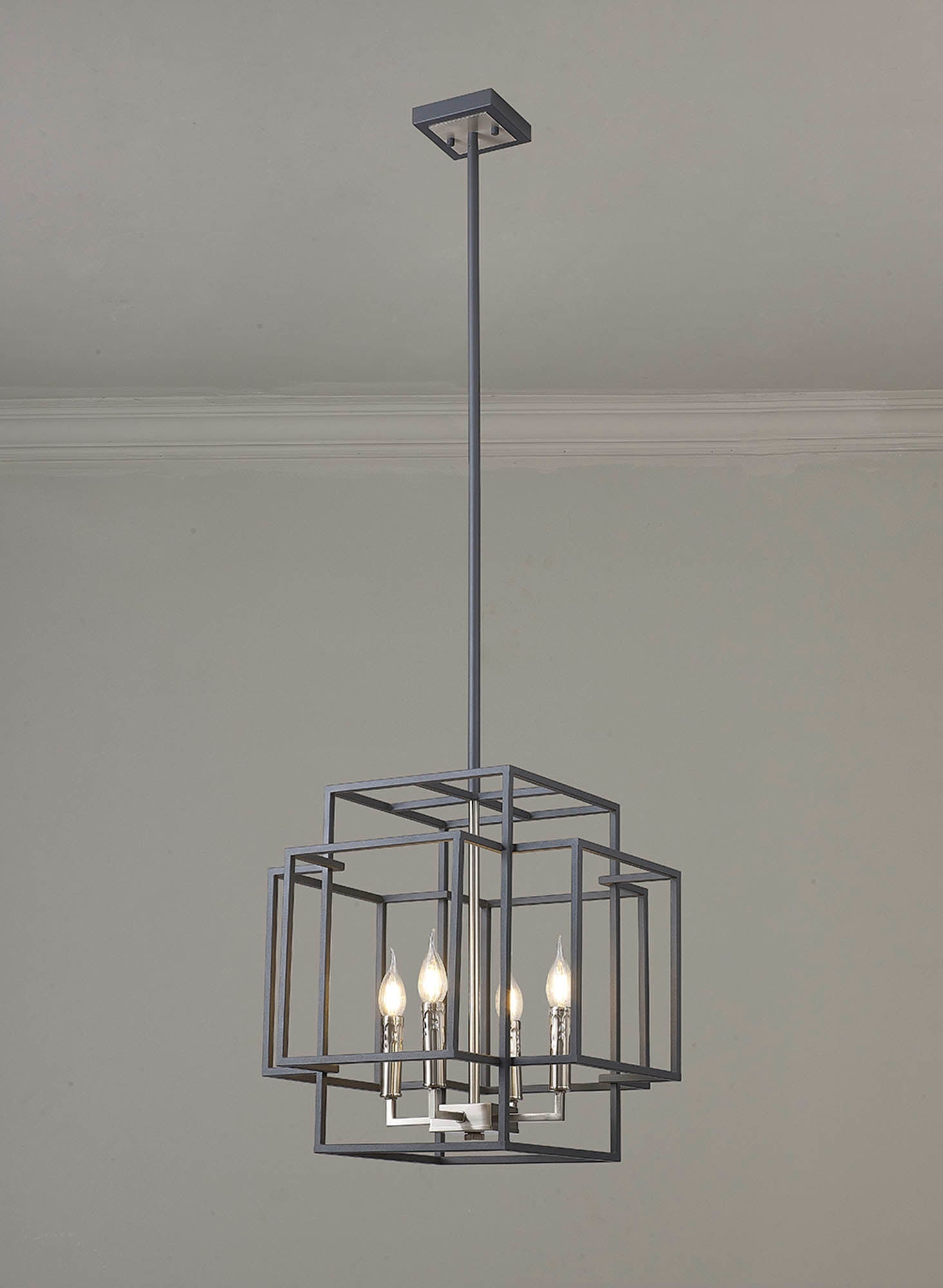 Pesaro Centre Ceiling Light, 4/8 x E14, Anthracite & Satin Nickel/Black & Gold