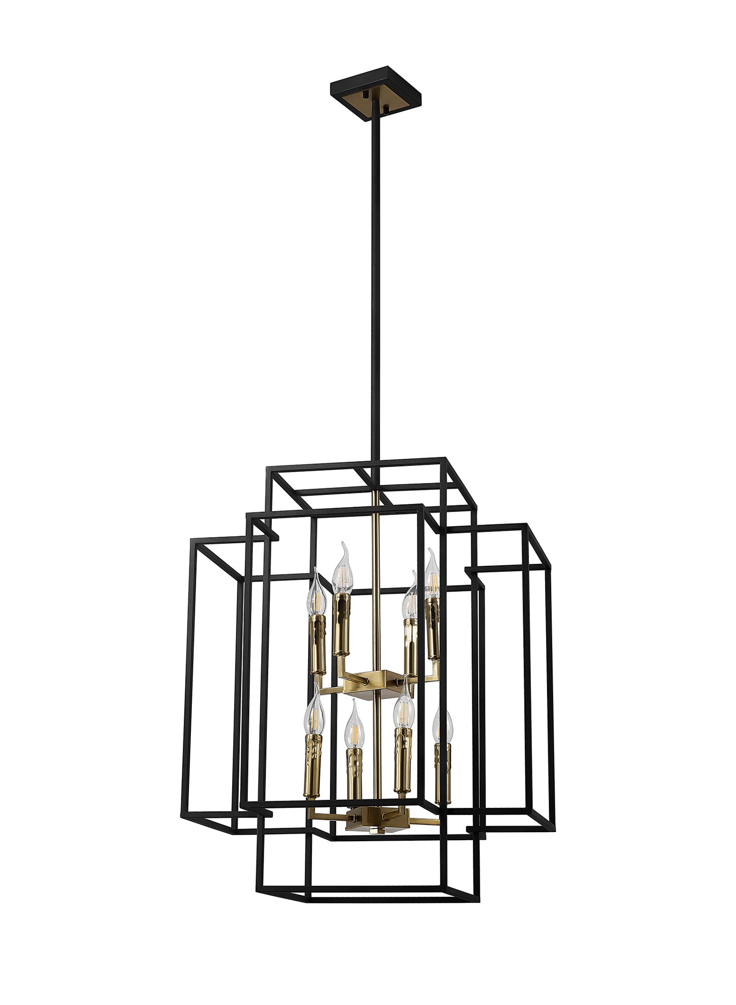 Pesaro Centre Ceiling Light, 4/8 x E14, Anthracite & Satin Nickel/Black & Gold