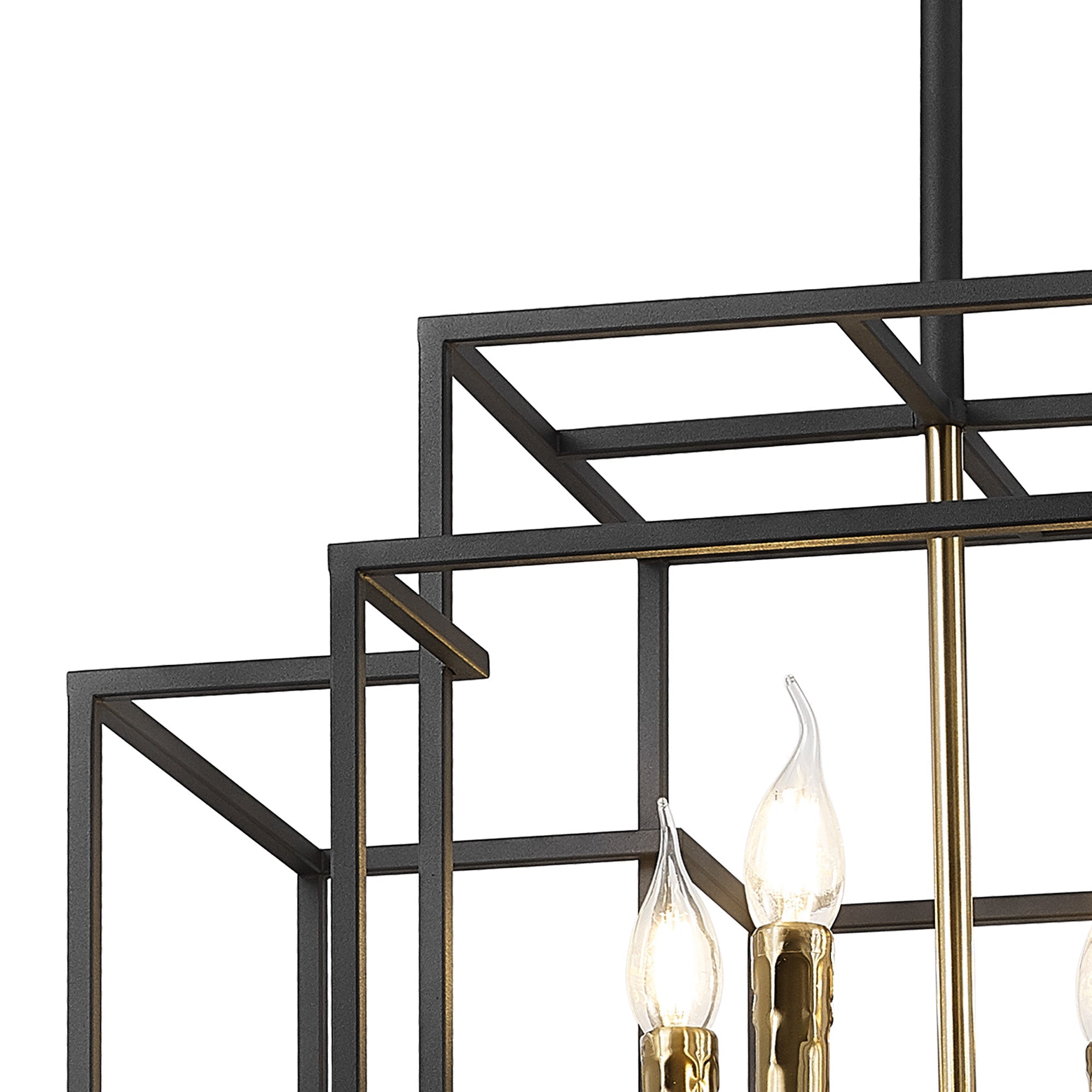 Pesaro Centre Ceiling Light, 4/8 x E14, Anthracite & Satin Nickel/Black & Gold